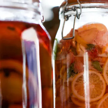 Sangria being prepared in a mason jar.