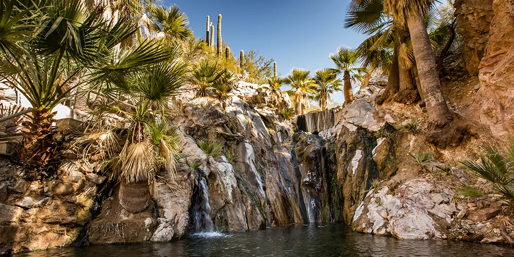 The beautiful natural hot springs at Castle Hot Springs resort in Arizona.