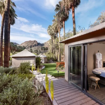 spa cabana at a luxury hot springs resort in the USA