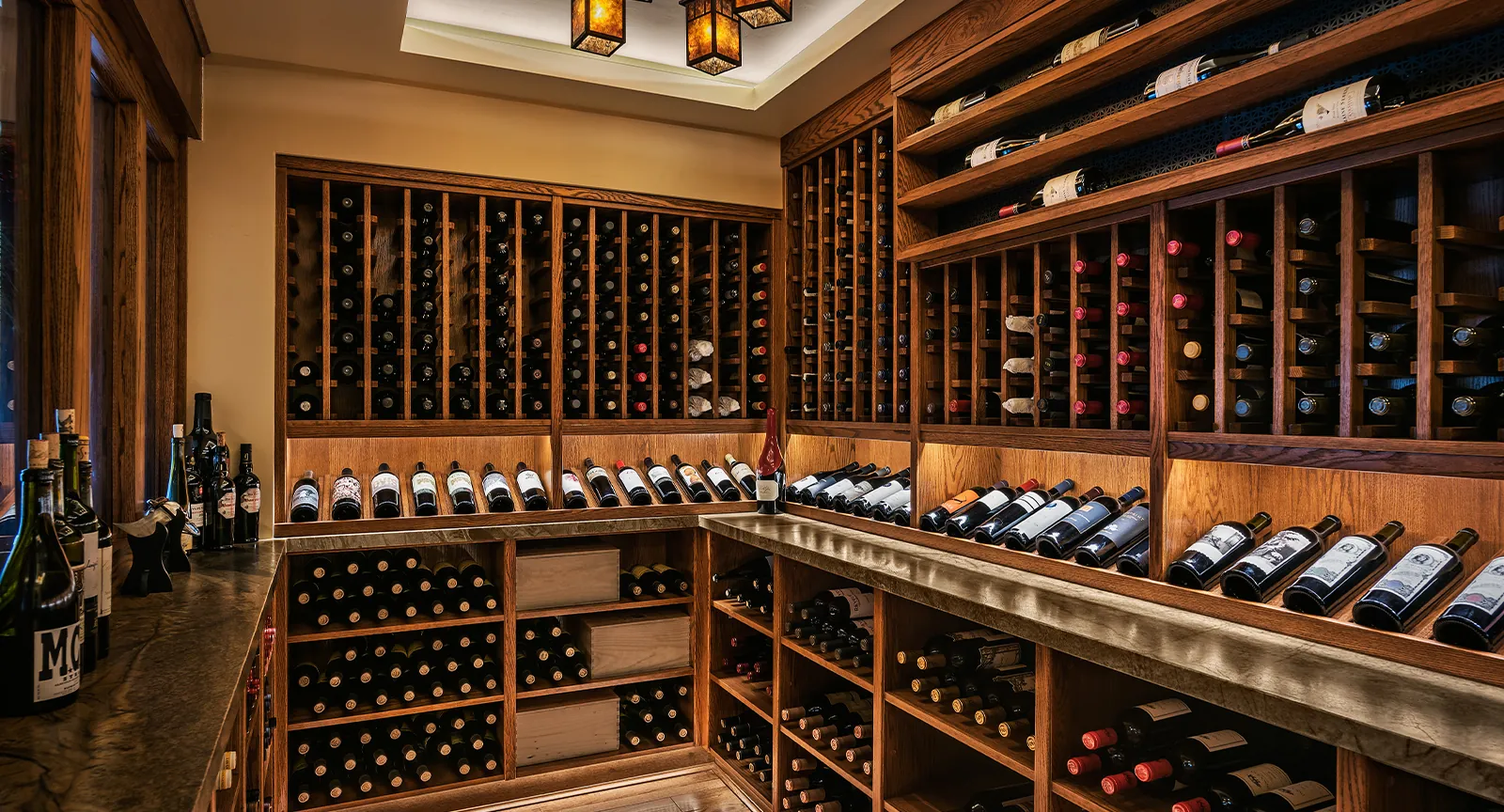 Champagnes at the Wine Cellar at Castle Hot Springs, a luxury hot springs resort in USA
