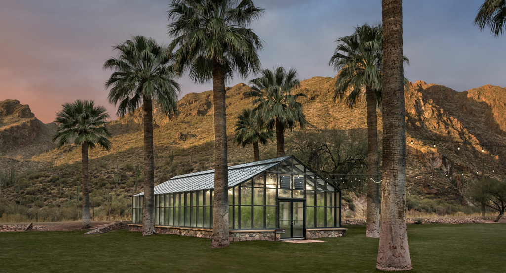winter harvest greenhouse at Castle Hot Springs, an inclusive adults-only resort