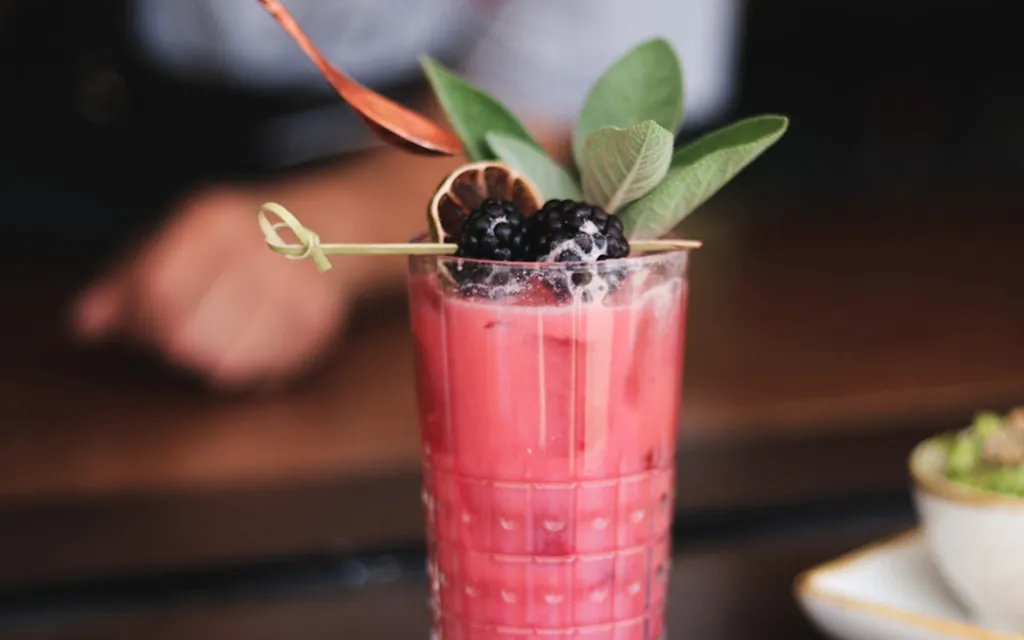 Nobe Sage Cocktail at Castle Hot Springs, a luxury adults-only resort in Arizona