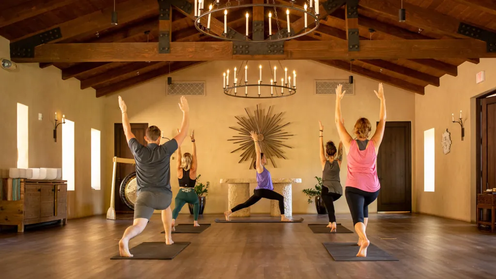 Yoga at Castle Hot Springs, a luxury wellness resort in Arizona