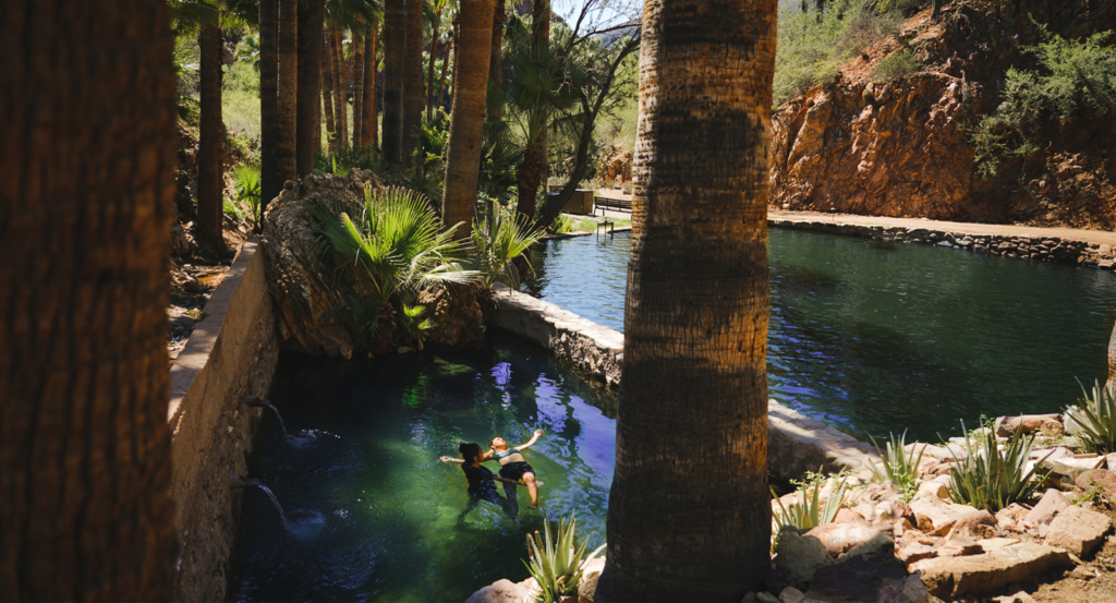Watsu in the pool at Castle Hot Springs, a luxury Arizona resort