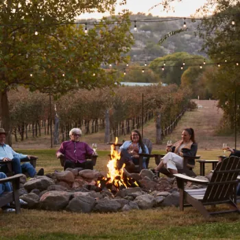 DA Ranch Couples Wine Tasting at a Firepit