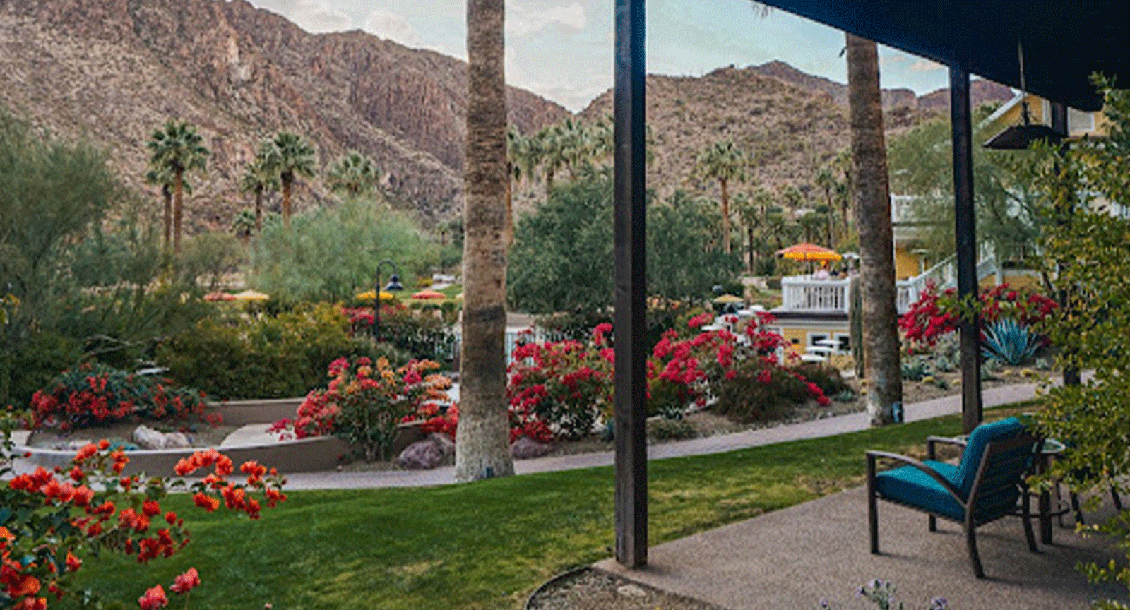 The patio at Castle Hot Springs