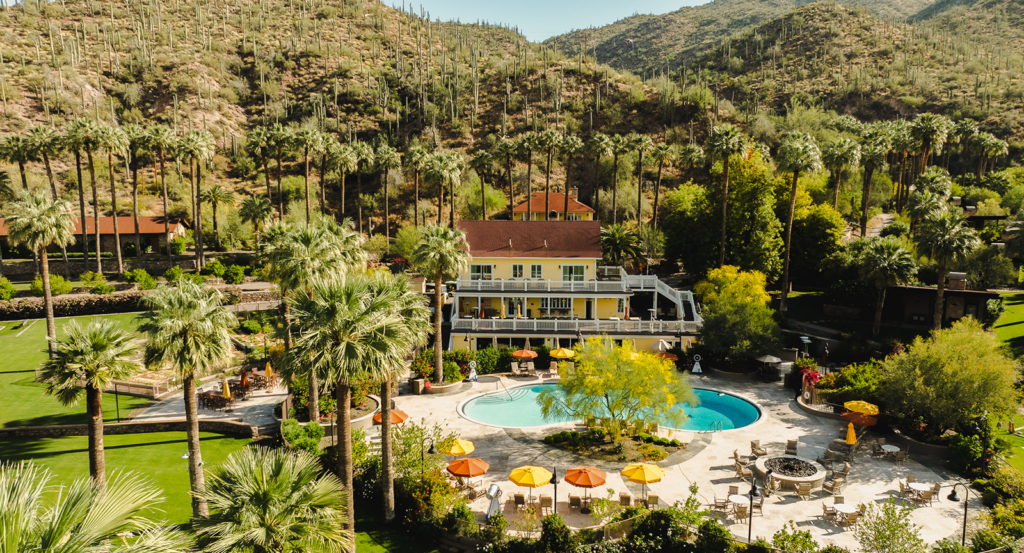 Historical House and resort pool at Castle Hot Springs