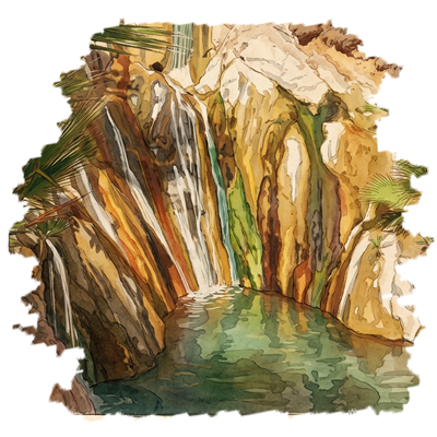 Illustration of Natural Mineral Hot Springs