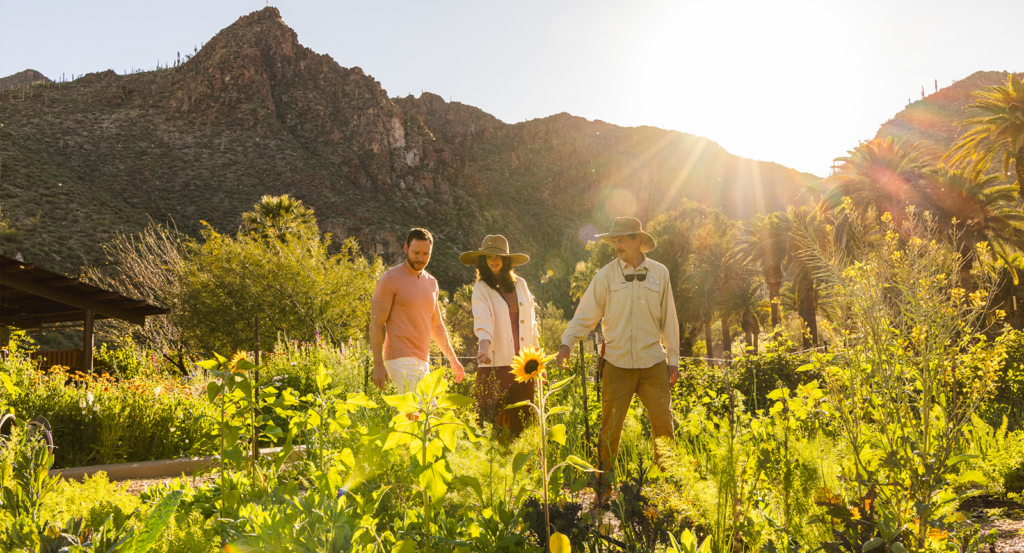 Three people at The Farm at Castle Hot Springs