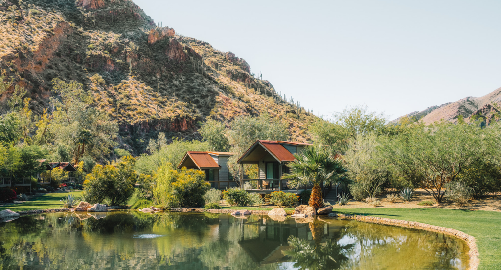 Sky View cabins comprise Castle Hot Springs, a small luxury resort
