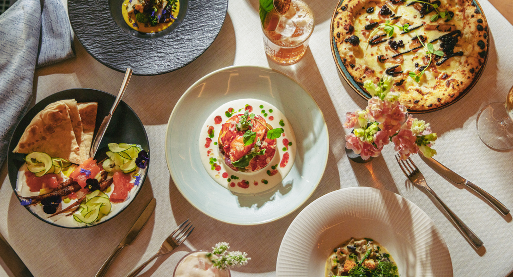 Colorful farm-to-table dishes served at Harvest